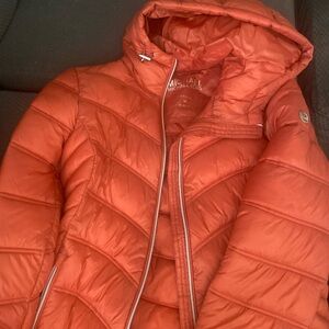 Michael Kors Women's Vibrant Orange Puffer Coat